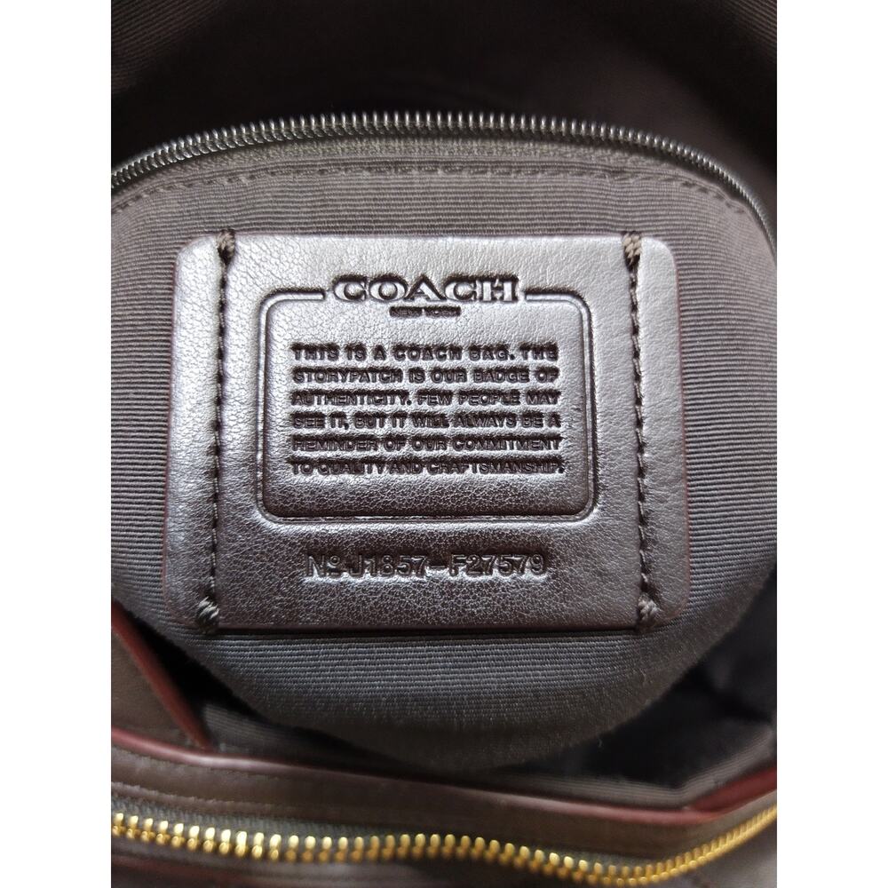 Coach Lexy Signature Khaki Brown Canvas 3 Compartments Shoulder Bag - Picture 12 of 16